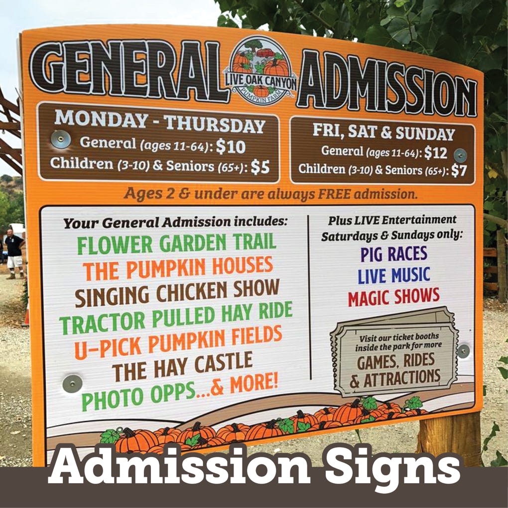 MacArt Admission Signs
