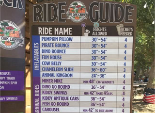 Live Oak Canyon Attraction Signs